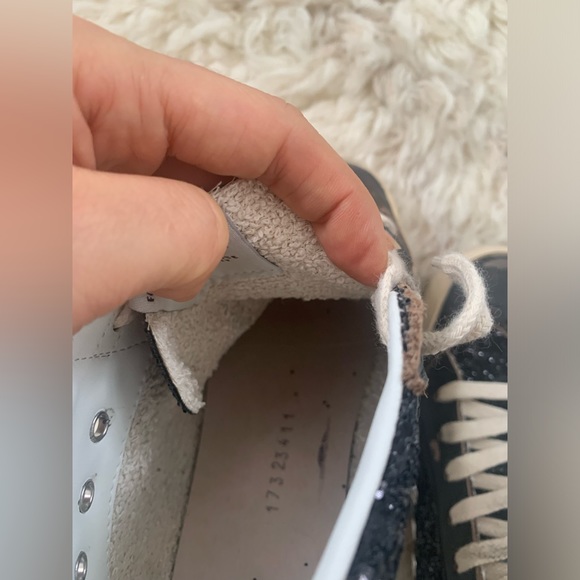 Golden Goose Mid Star Sneaker Black Glitter beige Taupe NIB - Picture 6 of 16